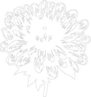 AI generated aster  outline silhouette vector