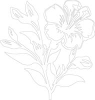 AI generated azalea  outline silhouette vector