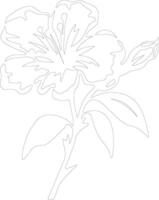 AI generated azalea  outline silhouette vector