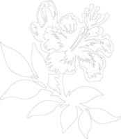 AI generated azalea  outline silhouette vector