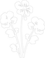 AI generated begonia  outline silhouette vector