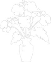 AI generated begonia  outline silhouette vector