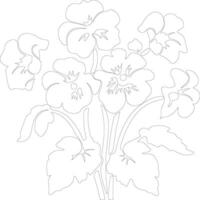 AI generated begonia  outline silhouette vector