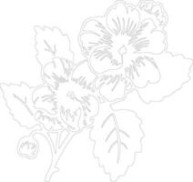 AI generated begonia  outline silhouette vector