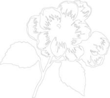 AI generated begonia  outline silhouette vector