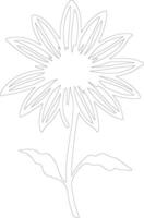 AI generated black-eyed Susan  outline silhouette vector