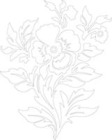 ai generado ramo de flores contorno silueta vector