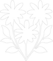 AI generated black-eyed Susan  outline silhouette vector