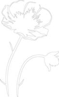 AI generated buttercup  outline silhouette vector