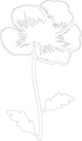 AI generated buttercup outline silhouette vector