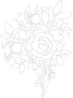 AI generated bouquet  outline silhouette vector