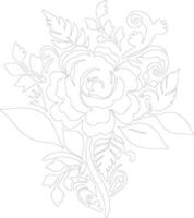 AI generated bouquet  outline silhouette vector