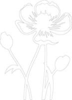 AI generated buttercup  outline silhouette vector