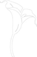 AI generated calla lily  outline silhouette vector