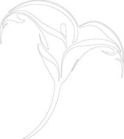 ai generado calla lirio contorno silueta vector