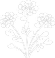AI generated candytuft  outline silhouette vector