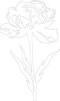 AI generated carnation outline silhouette vector