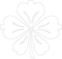 AI generated clover  outline silhouette vector