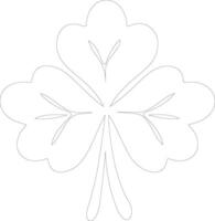 AI generated clover  outline silhouette vector