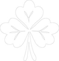 AI generated clover  outline silhouette vector