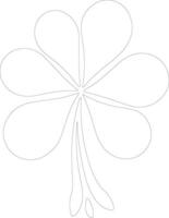 AI generated clover  outline silhouette vector