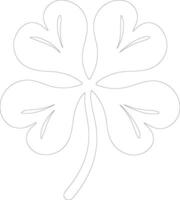 AI generated clover  outline silhouette vector