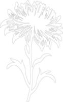 AI generated cornflower  outline silhouette vector