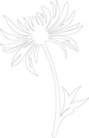 AI generated cornflower  outline silhouette vector