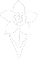 AI generated daffodil outline silhouette vector