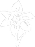 AI generated daffodil  outline silhouette vector