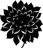 AI generated dahlia  black silhouette vector