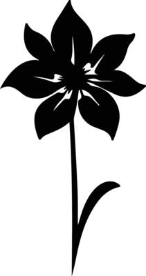 AI generated daffodil  black silhouette