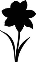 AI generated daffodil  black silhouette vector