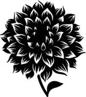 AI generated dahlia  black silhouette vector