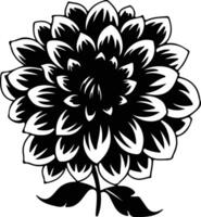 AI generated dahlia  black silhouette vector