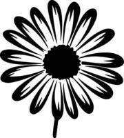 AI generated daisy  black silhouette vector