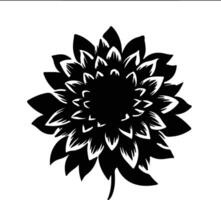 AI generated dahlia  black silhouette vector