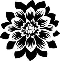 AI generated dahlia  black silhouette vector