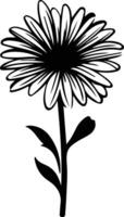 AI generated daisy  black silhouette vector