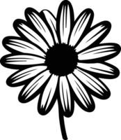 AI generated daisy  black silhouette vector