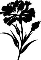 AI generated dianthus  black silhouette vector