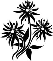 AI generated edelweiss  black silhouette vector