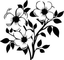 AI generated dogwood  black silhouette vector