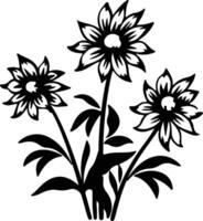 AI generated edelweiss  black silhouette vector