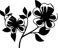 AI generated dogwood  black silhouette vector