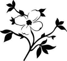 AI generated dogwood  black silhouette vector