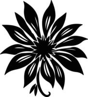 AI generated edelweiss black silhouette vector