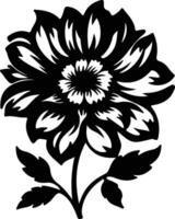 AI generated flower  black silhouette vector