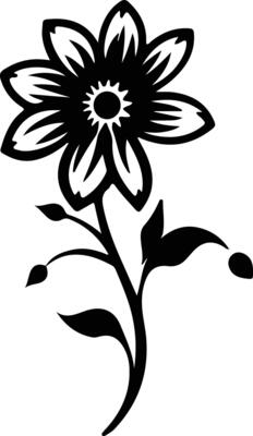 AI generated flower  black silhouette