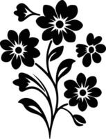 AI generated floret  black silhouette vector